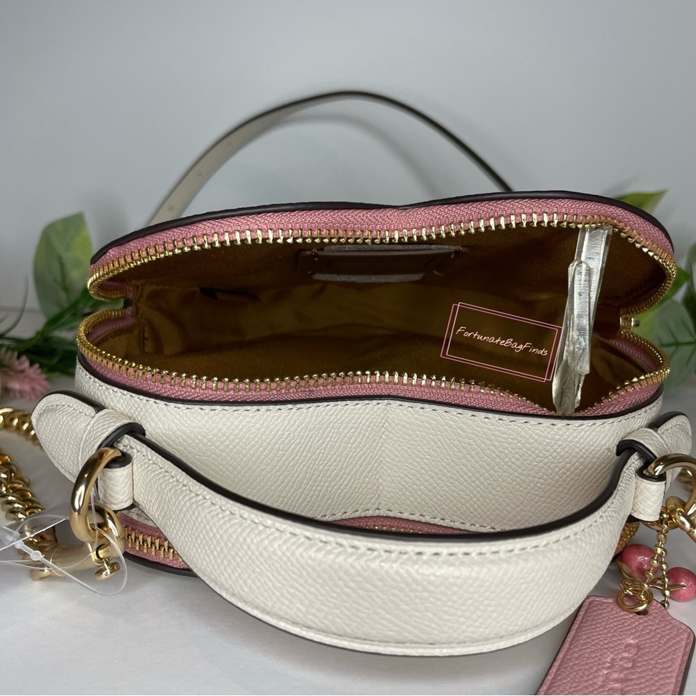 Coach Set Heart Cherry Print Heart Crossbody Triple Jacquard Cherry Charm Chain - Picture 11 of 15